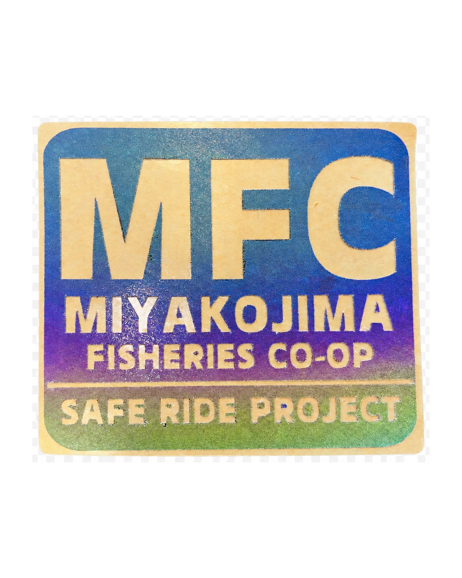 SAFE RIDE リフレクター 宮古島漁業協同組合モデル（実物・ホログラム面）